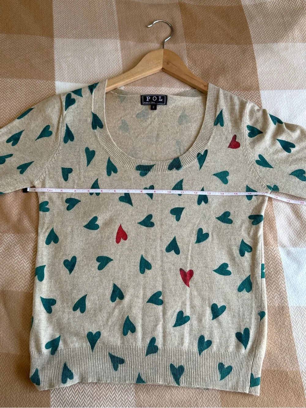 POL - Lightweight Crewneck Pullover Heart Sweater - Size Small - Picture 4 of 5